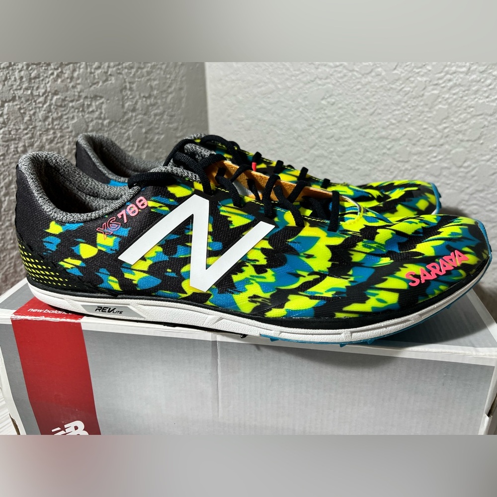 New Balance Men’s MXCS700M Sarava Running Training Shoes black green size‎ 12